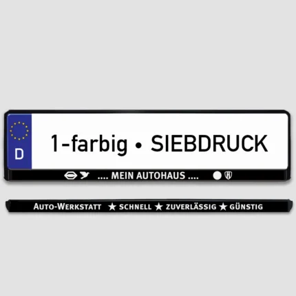 Kennzeichenhalter 1-farbiger Siebdruck - Produktbild