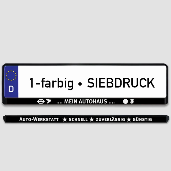 Kennzeichenhalter 1-farbiger Siebdruck - Produktbild