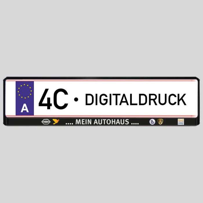 Kennzeichenhalter Oesterreich bedruckte Kennzeichenhalter 4c Digitaldruck