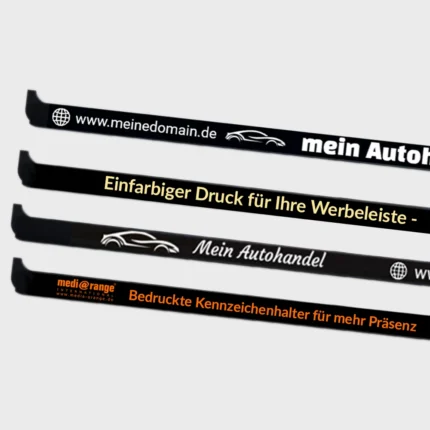 1-farbig bedruckte Werbeleisten von bedruckte-kennzeichenhalter.de im Detail