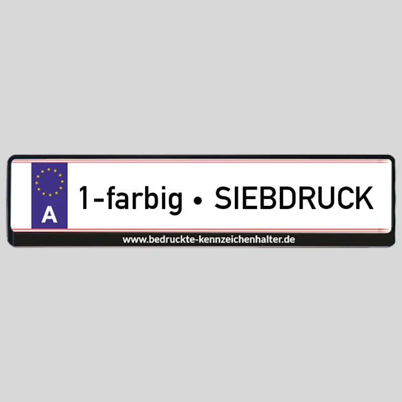 Österreichische Kennzeichenhalter schwarz mit weißem Druck