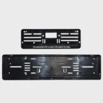 Schweizer Kennzeichenhalter Produktbild - Frontansicht mit einfarbig bedruckter Werbeleiste