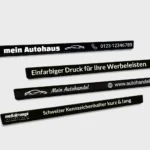 Schweizer Kennzeichenhalter Produktbild Werbeleisten mit einfarbigem Druck