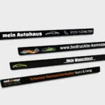 Schweizer Kennzeichenhalter von bedruckte-kennzeichenhalter.de - Produktbild Werbeleisten im Detail