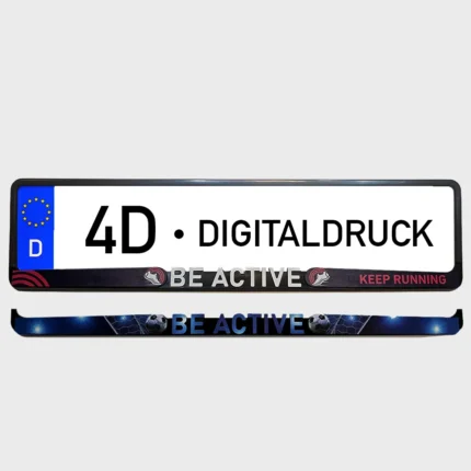 Produktbild unseres Kennzeichenhalters in 4D-Optik